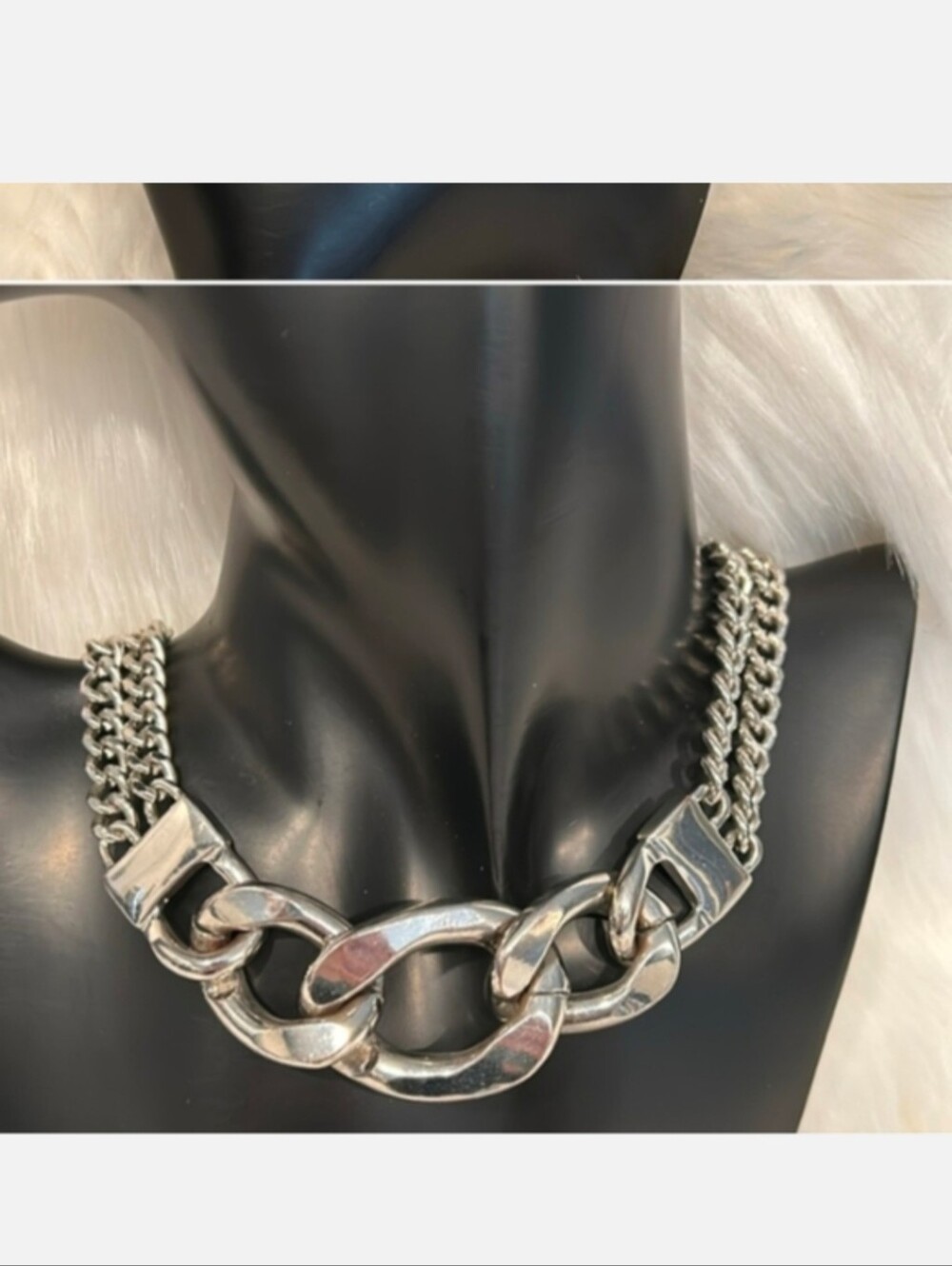 Statement Chunky Silver Chain Necklace